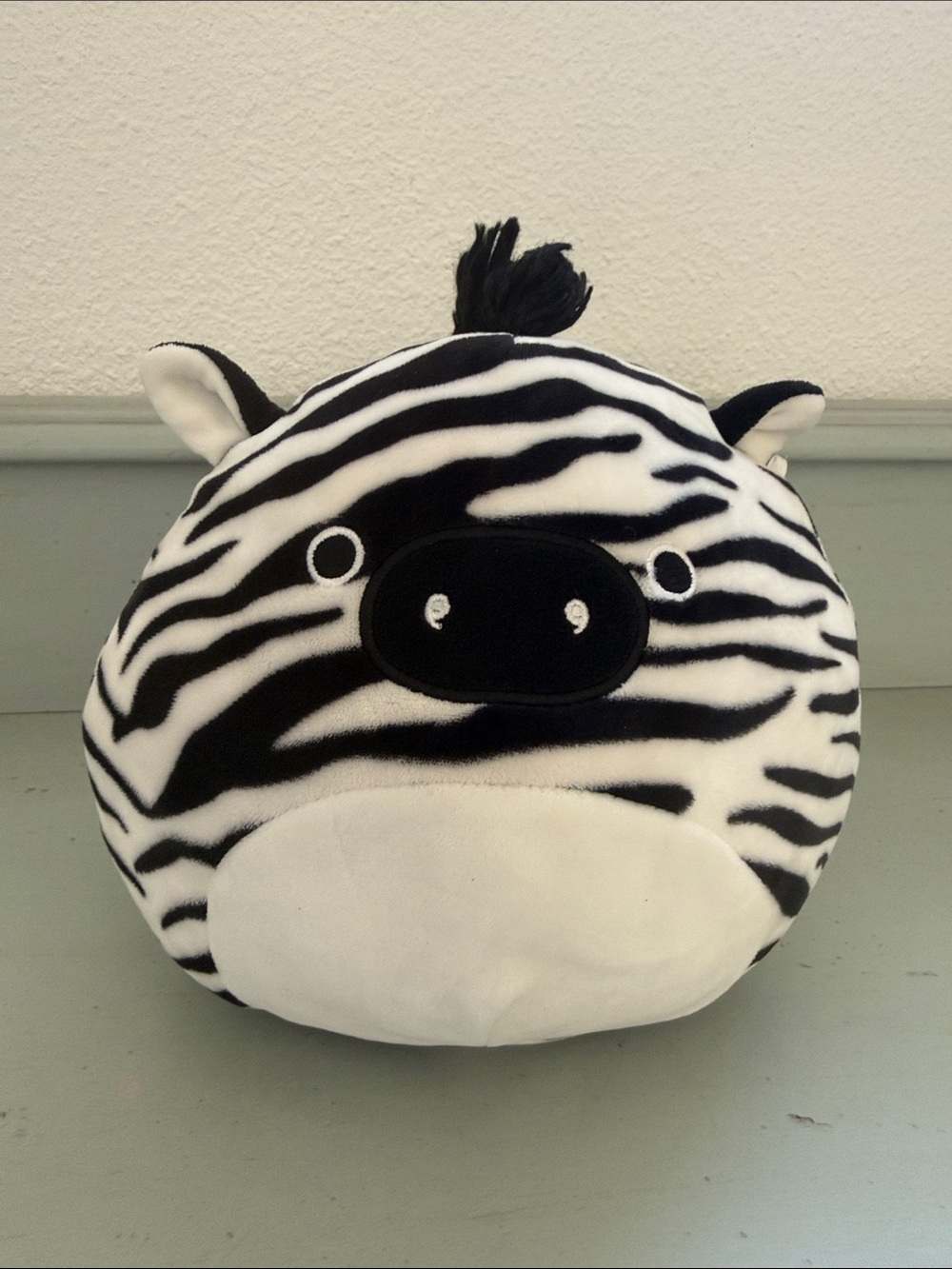 Squishmallows Zebra Plush Round Cushion - Black, White